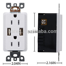 Enchufe de pared convencional de la toma de la pared del USB de la carga rápida 2-Port 4.0A